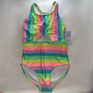 Cat & Jack Rainbow Stripe One Piece Swimsuit
Girls XL 14 NWT
